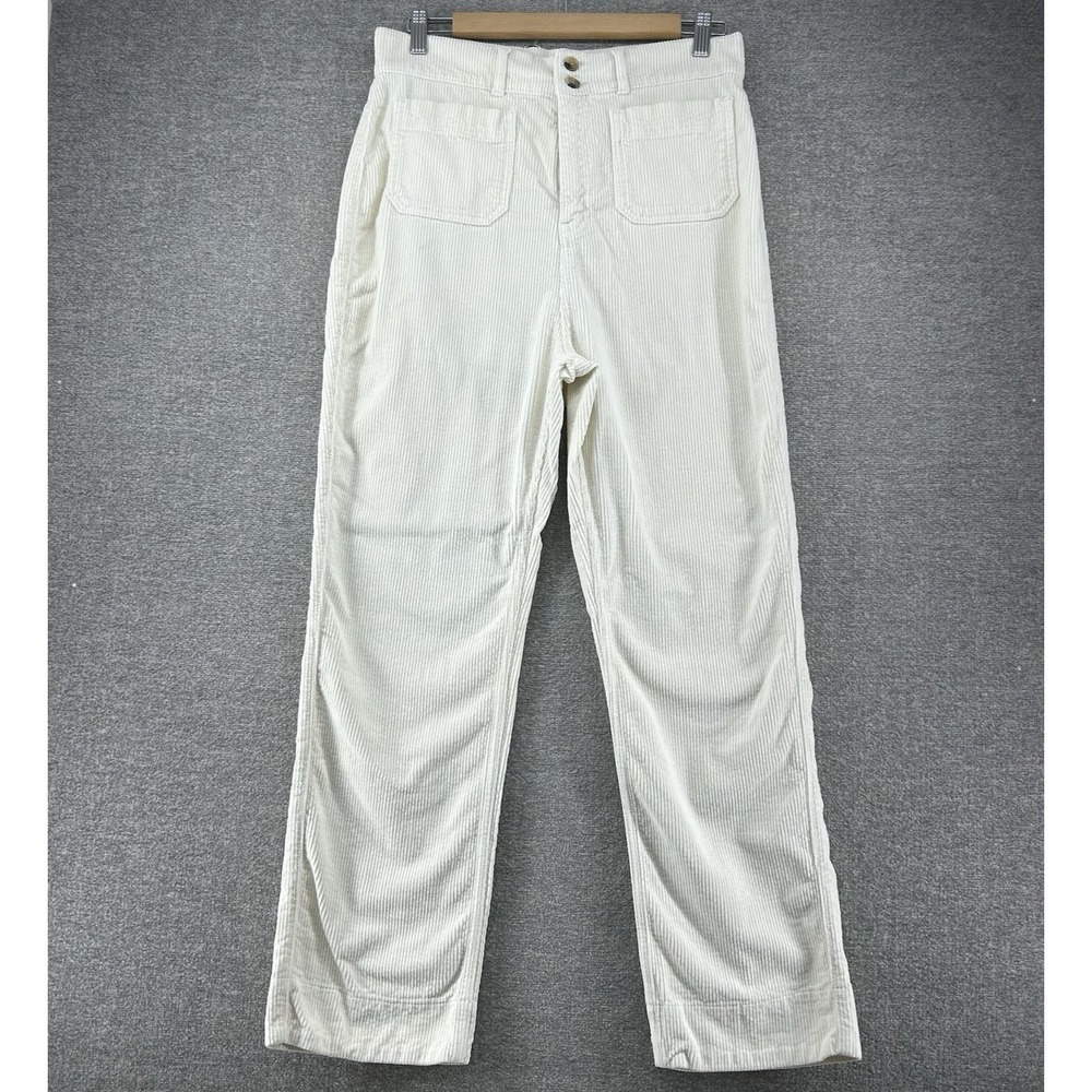 Faherty Portland Corduroy Pants Women Size 30 Ivory‎ Casual Straight Leg